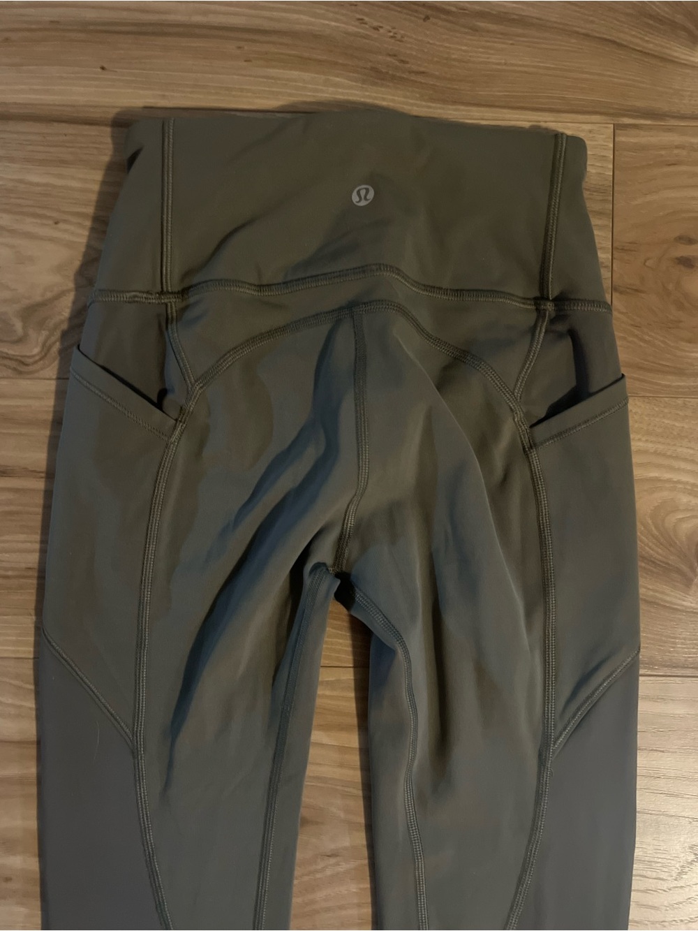 Lululemon All The Right Places High-Waist Light Olive Green Active Leggings 2 - Picture 4 of 6